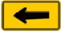 Detour left warning sign
