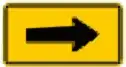 Detour right warning sign