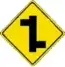 left right T junction warning sign