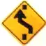no change to left lane warning sign