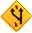 No exit to the left waring sign