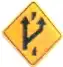 No exit to the right warning sign
