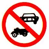 thai closed to motorized vehicles sign