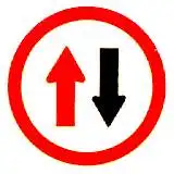 Thai give way to oncoming traffic sign