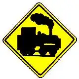thai open railroad crossing warning sign