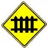 thai protected railroad crossing warning sing