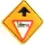 Yield sign ahead warning sign